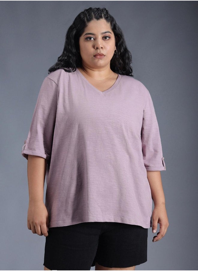 Women's Mauve Regular Fit T-shirt - Stylish and Versatile - pzsku/Z780A2EA87ACDA27D73B7Z/45/_/1726675189/e2474906-5cbb-4c96-b7db-f7962b350d9d