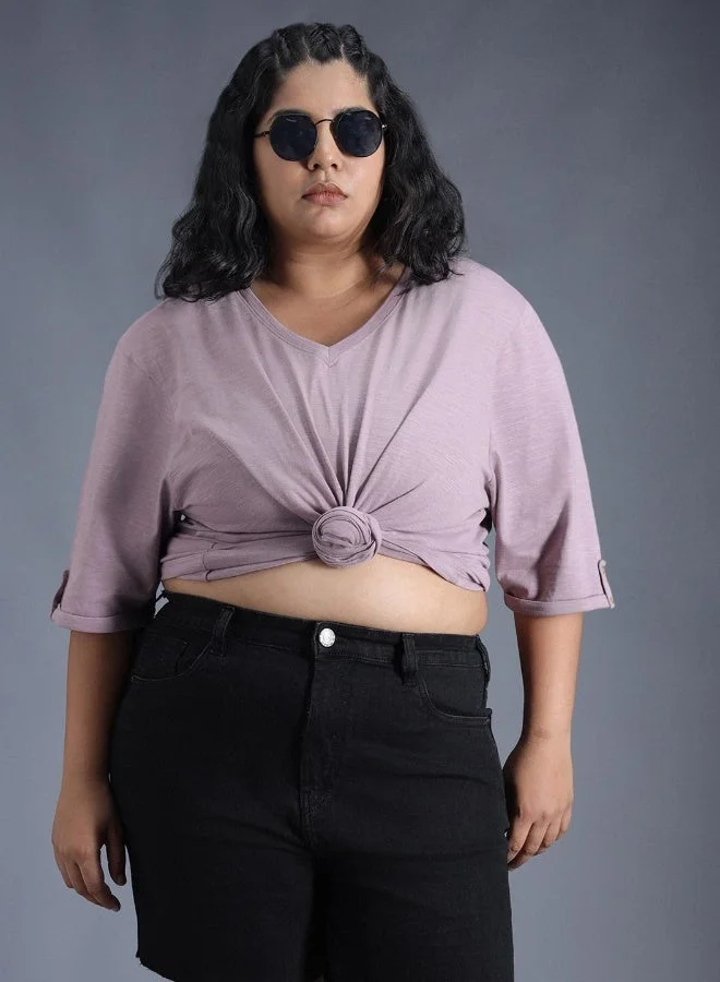 HIGH STAR sea fog Women's Mauve Regular Fit T-shirt - Stylish and Versatile for Women | Best Price UAE