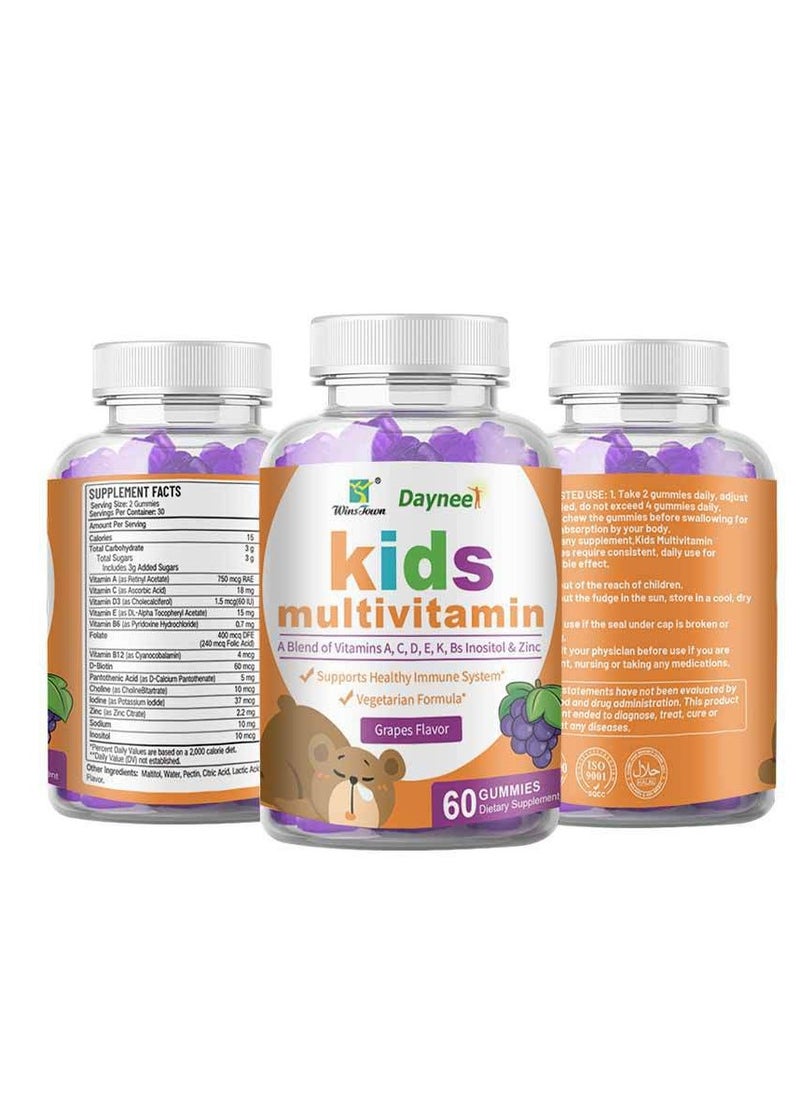 Winstown Organic Natural Multivitamin Gummies Helps Your Child's Immune System Health Helps Support Energy Production Bone Muscles 60 Tablets  - Image 1
