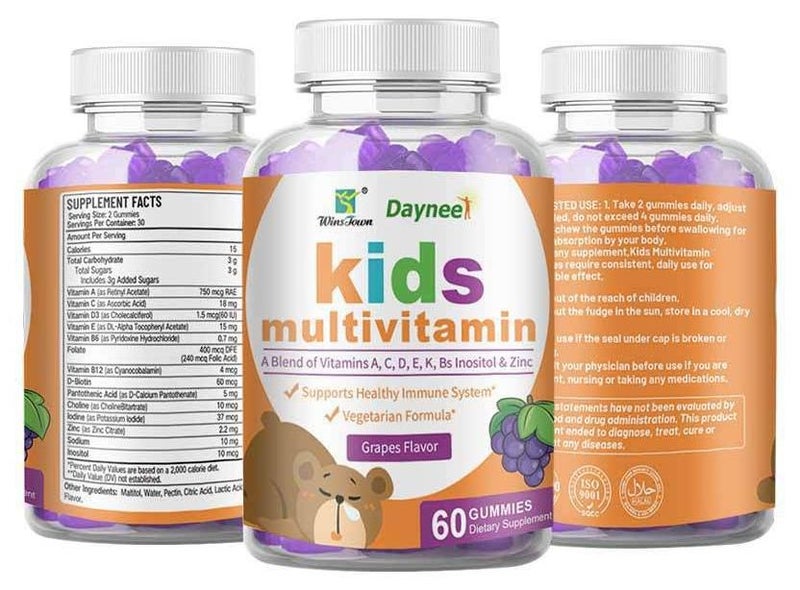 Winstown Organic Natural Multivitamin Gummies Helps Your Child's Immune System Health Helps Support Energy Production Bone Muscles - Image 1