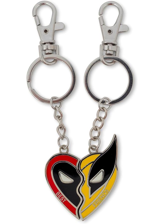 الأزرق جي دبليو SalesOne LLC Marvel Studios Deadpool & Wolverine Best Friends مجموعة من قطعتين من سلسلة مفاتيح المينا | حامل مفاتيح للسيارة الثقيلة - Image 1