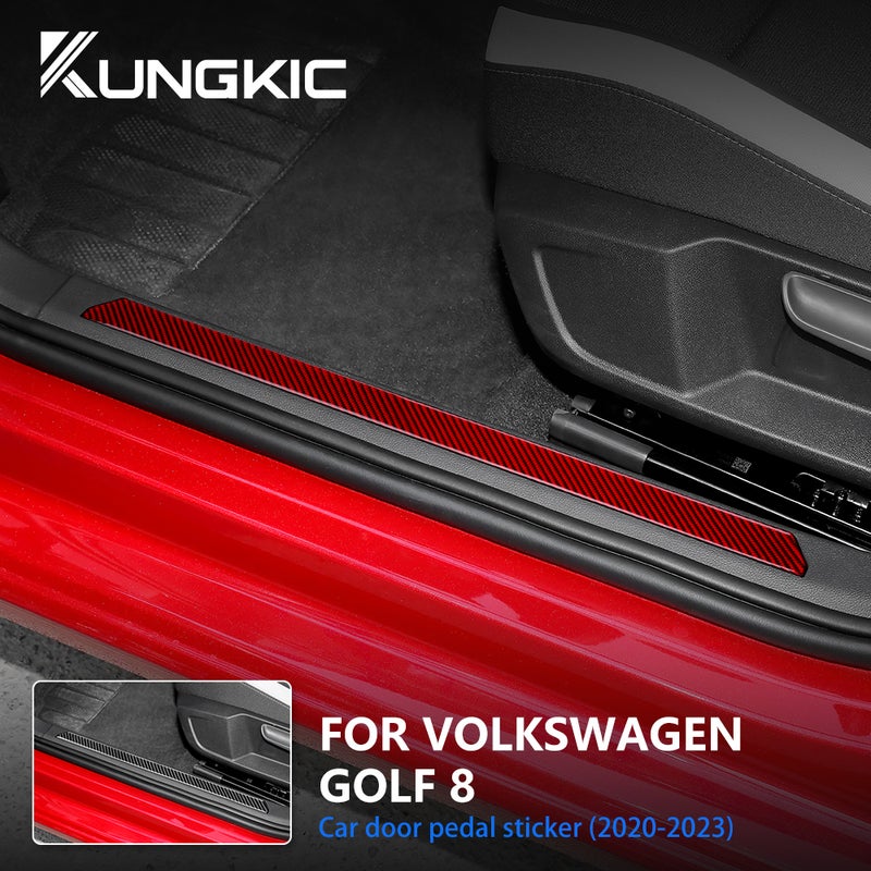 Real Soft Carbon Fiber Sticker for Volkswagen VW Golf 8 MK8 2020 2021 2022 2023 Interior Trim Car Door Pedal Decor Accessories - Image 1