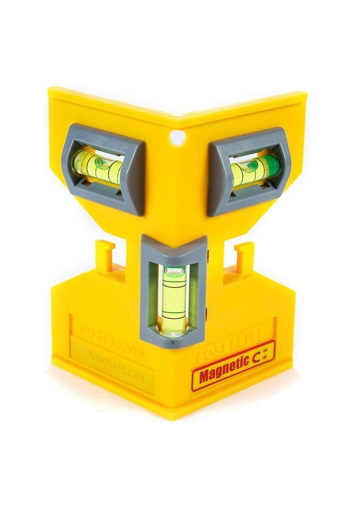 Swanson Tool Co. , Inc Swanson Tool Co. PL001M Magnetic Post Level - Yellow with Elastic Loop for Hands-Free Work - Image 1