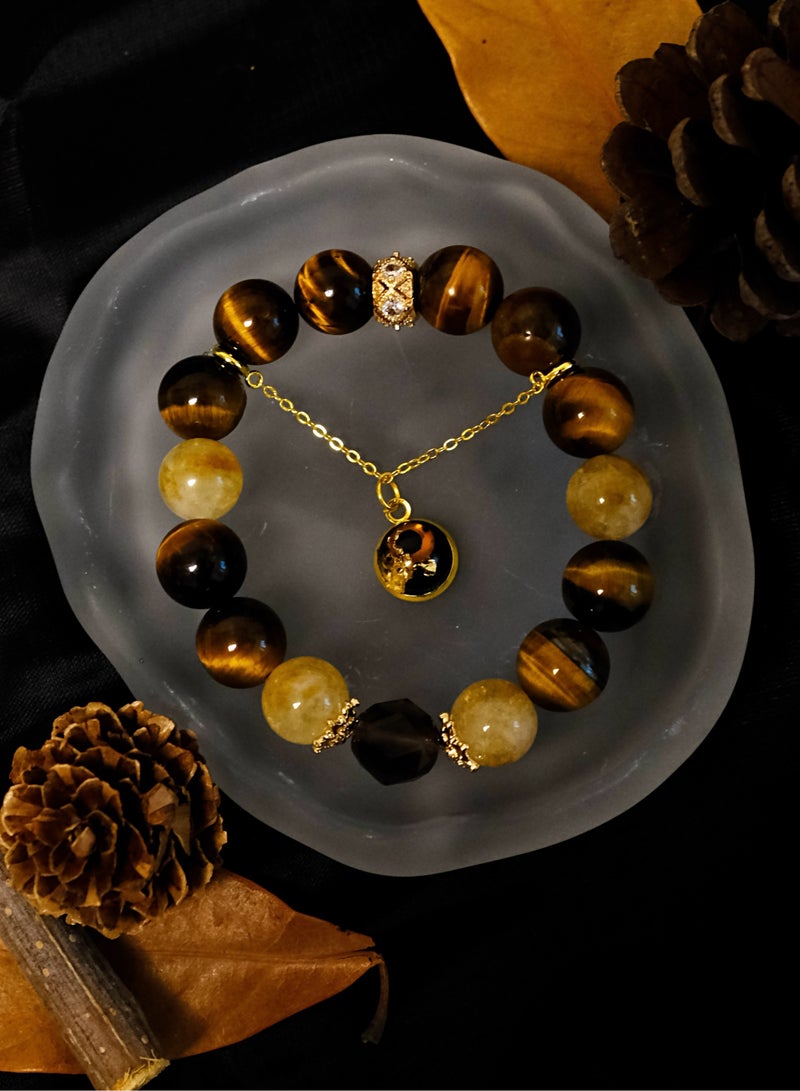 ALIENDL NFC Smart Bracelet Tiger Eye Stone, Natural Beaded Bracelet for Men Women, Interactive Jewelry with Tap Function, Energy Protection Gift Bracelet - Image 3