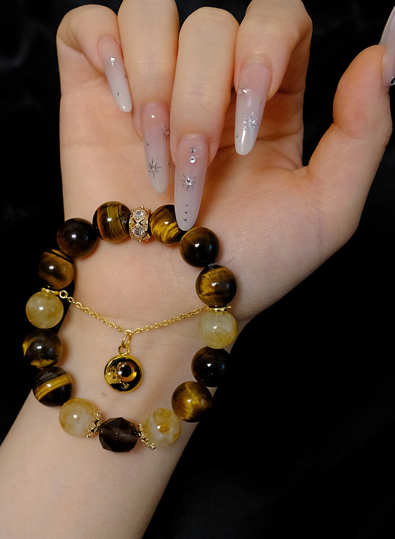 ALIENDL NFC Smart Bracelet Tiger Eye Stone, Natural Beaded Bracelet for Men Women, Interactive Jewelry with Tap Function, Energy Protection Gift Bracelet - Image 5