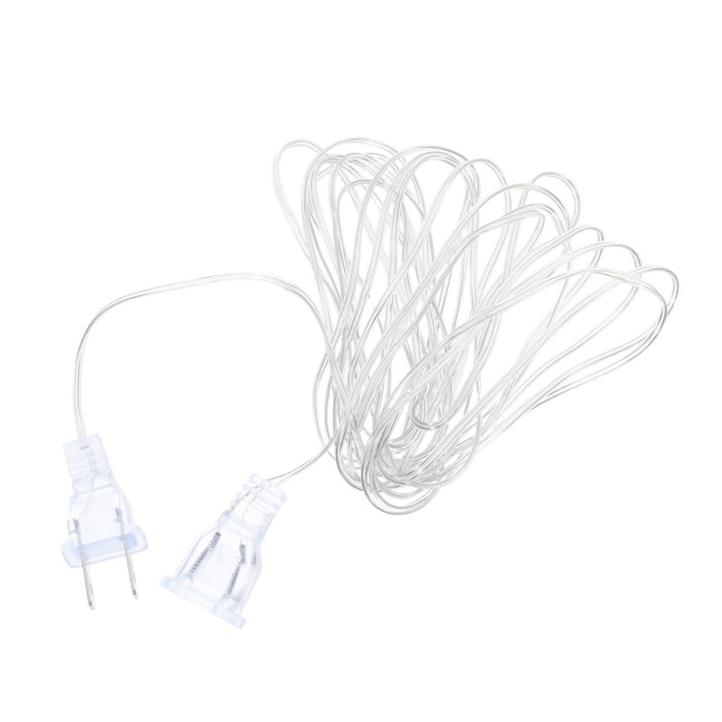 White Extension Cord Power Strip for String Lights Indoor Outdoor Decor Portable Cable - Image 2