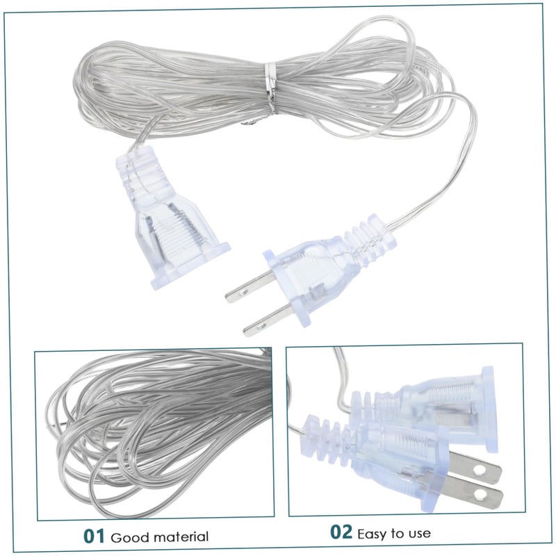 White Extension Cord Power Strip for String Lights Indoor Outdoor Decor Portable Cable - Image 4
