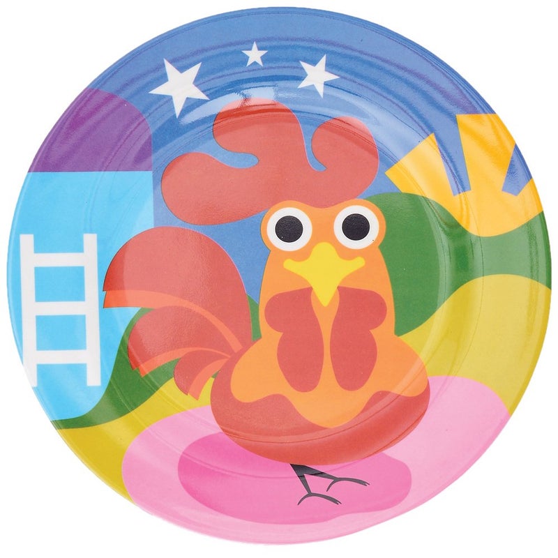 فرنش بول French Bull 4pc Kids Feeding Melamine Tableware Flatware BPA Free Dishwasher Safe, Durable, 4 Count (Pack of 1) Plate Set (Farm) - Image 3