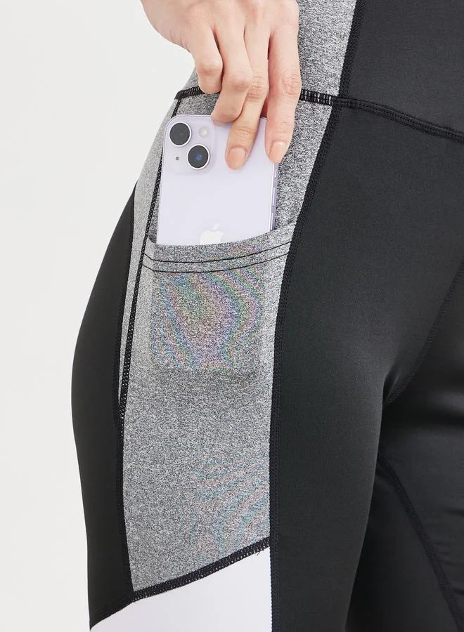 Styli Colorblock Side Detail Full Length Active Leggings