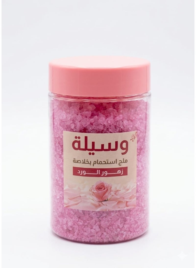 وسيلة ملح استحمام بخلاصه رائحه الزهور الورد