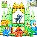 Coodoo Dinosaur Toys Magnetic Tiles 3D Movable Dinos for Kids 35 57 Toddler Outdoor Sensory Toys STEM Educational Magnetic Blocks for 3 Years Old Boys Girls Kids Toy - Image 3