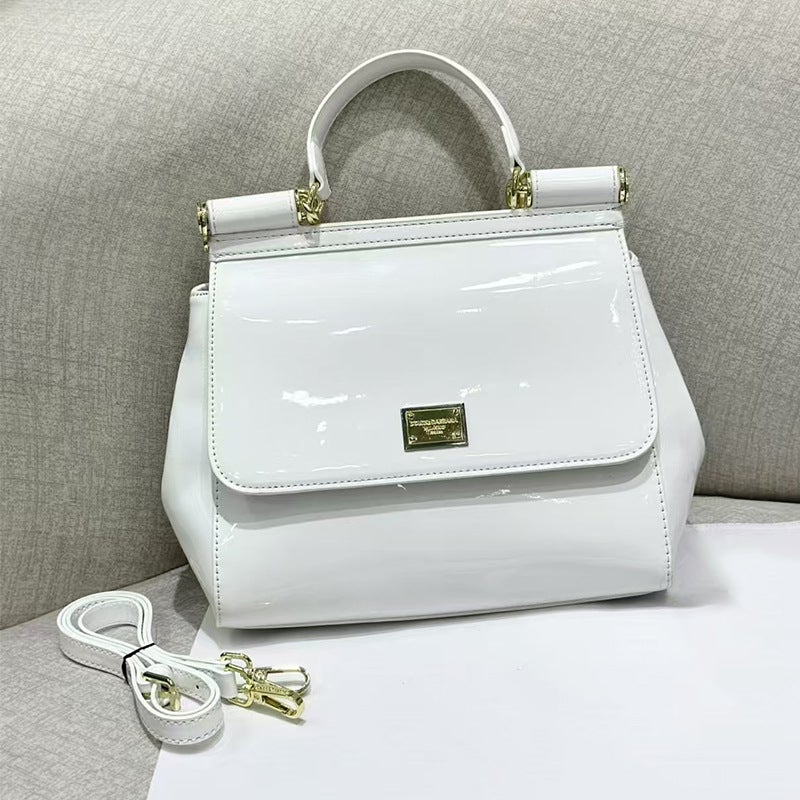 Hand-Held Crossbody Bag, Patent Leather, Fashionable And High-End First-Layer Cowhide Women'S Bag, Large Capacity, Versatile Shoulder Commuting Bag - Image 2