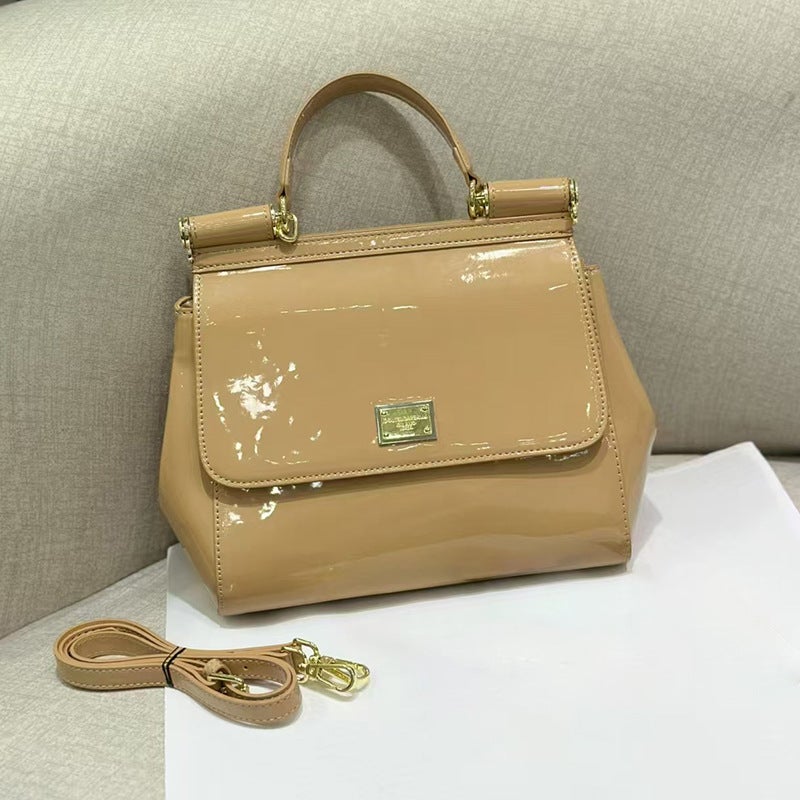 Hand-Held Crossbody Bag, Patent Leather, Fashionable And High-End First-Layer Cowhide Women'S Bag, Large Capacity, Versatile Shoulder Commuting Bag - Image 5
