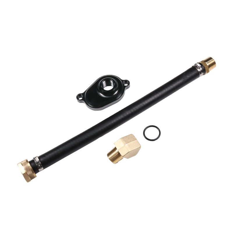 CARMOCAR 60L Oil Cooler Flush Kit with Black Aluminum Anodize Adapter replacement for Ford 2003 2004 2005 2006 2007 2008 2009 2010 Diesel