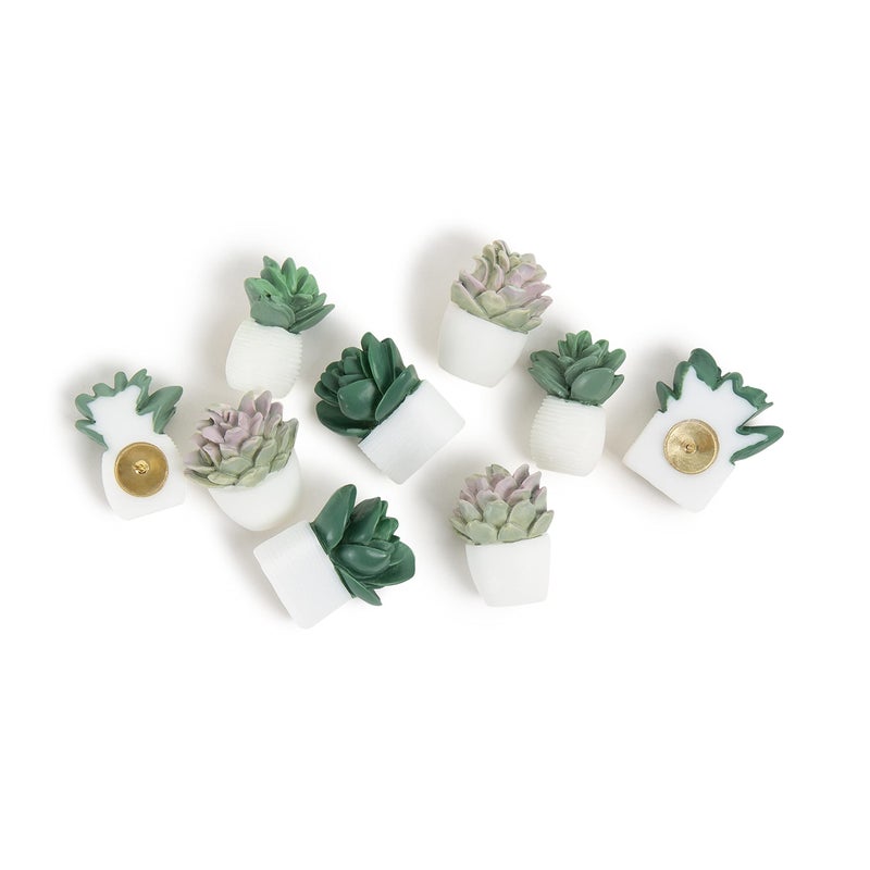 U Brands Succulent Push Pins Set, Office Supplies, Three Assorted Styles, 9 Count - Image 2