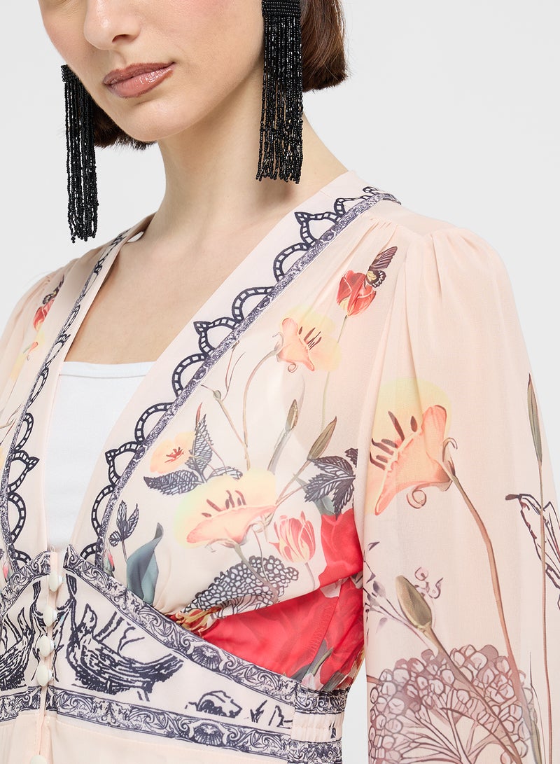 ايلا فستان ماكسي شيفون بنقشة الزهور - Image 3