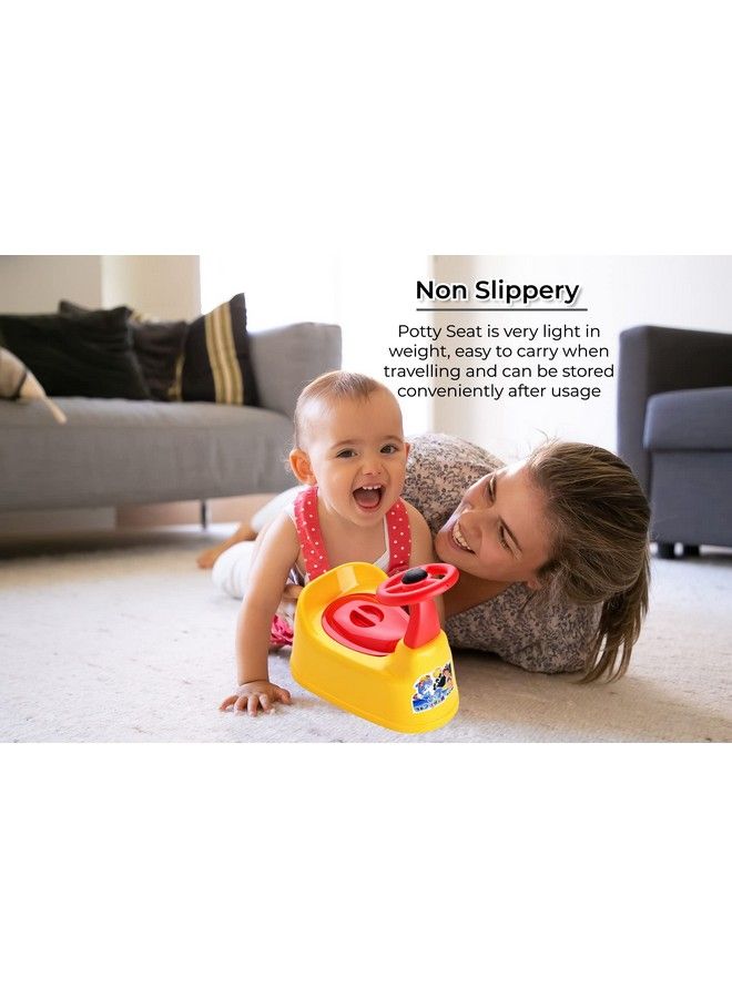 Nabhya Car Style Potty Toilet Trainer Seat;Chair With Removable Tray And Closing Lid And High Back Support For Toddler Boys Girls (Age 7 Months To 2 Years) (Orange) - Image 5