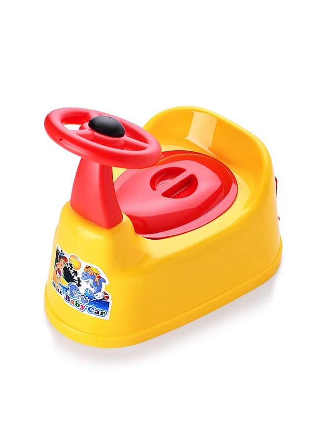 Nabhya Car Style Potty Toilet Trainer Seat;Chair With Removable Tray And Closing Lid And High Back Support For Toddler Boys Girls (Age 7 Months To 2 Years) (Orange) - Image 1