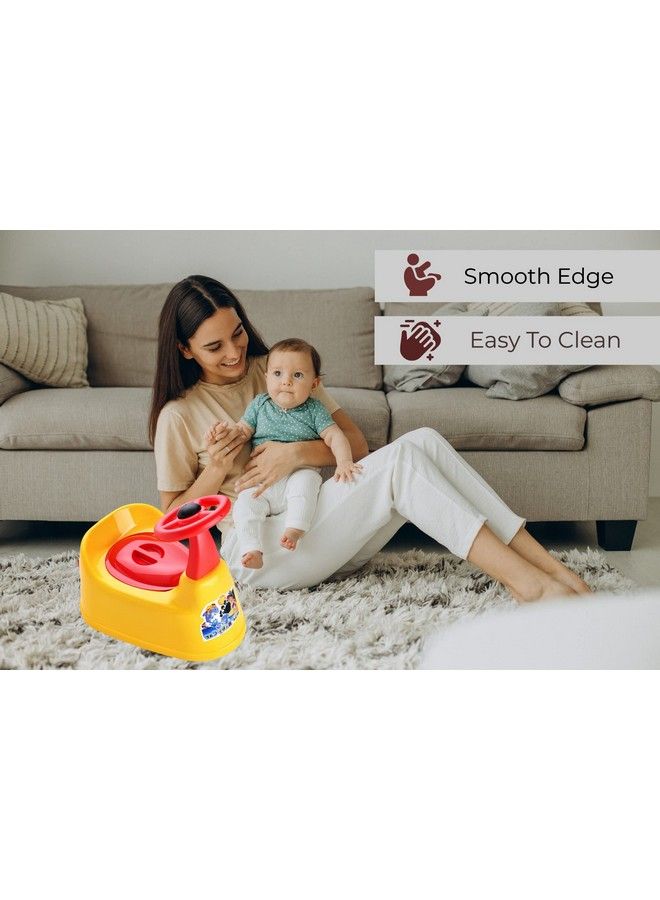 Nabhya Car Style Potty Toilet Trainer Seat;Chair With Removable Tray And Closing Lid And High Back Support For Toddler Boys Girls (Age 7 Months To 2 Years) (Orange) - Image 4