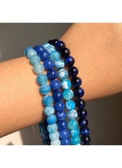 Generic Natural Stone Blue Crystal Turquoise Quartz A Tiger Eye Jades Round Beads For Jewelry Making Handmade Bracelets Accessories  - Image 2