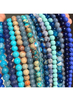 Generic Natural Stone Blue Crystal Turquoise Quartz A Tiger Eye Jades Round Beads For Jewelry Making Handmade Bracelets Accessories  - Image 4