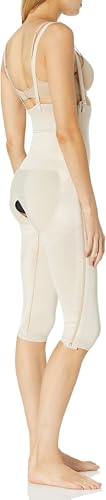 Annette Women's Below The Knee Compression Shapewear – High-Waisted Butt lifting Shapewear For Women – Two Side Zipper Girdle & Removable Straps – Beige, Large - Image 3