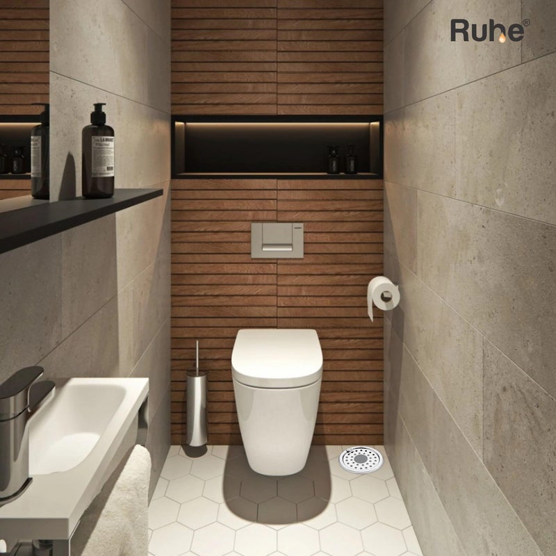 RUHE Ruhe® Plain Round Floor Drain | Premium Grade Stainless Steel Plain Round Jali with Hinged Grating Top Floor Drainer/Jali with Hole Set of 1 (5 Inch) - Image 4