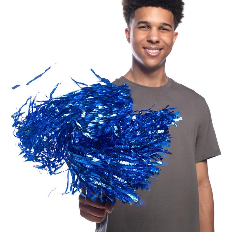 Anderson's Metallic Royal Blue Foil Textured School Spirit Shakers, Cheerleader Pom Poms, Football, Basketball, Homecoming, Squad, Team, Party, Dance, Club, Performance, Fan Celebration Pack of 10 - Image 4