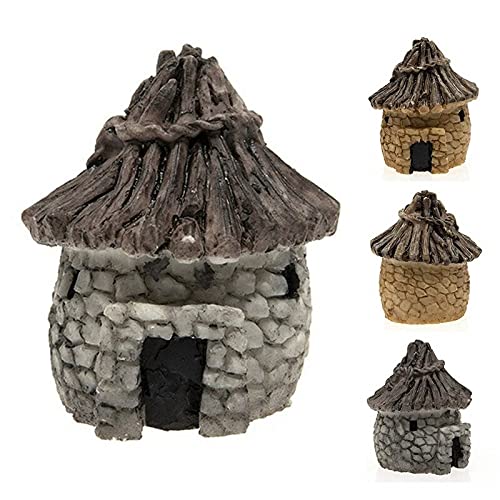 PINDIA Resin 2 Pcs Mini Hut Miniatures for Garden Pots Craft Décortion Gifts for Kids, Multicolor - Image 4