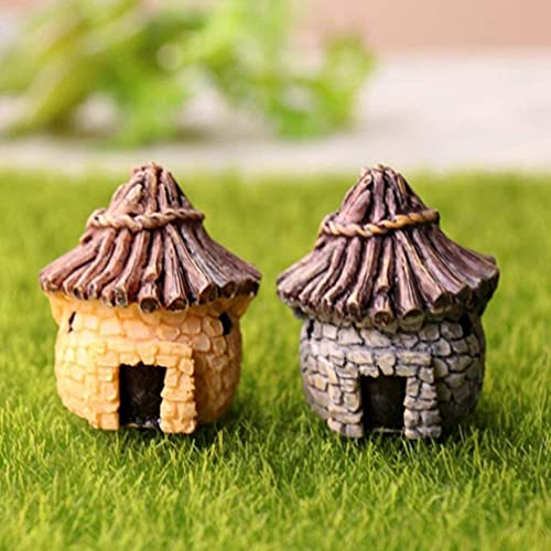PINDIA Resin 2 Pcs Mini Hut Miniatures for Garden Pots Craft Décortion Gifts for Kids, Multicolor - Image 5
