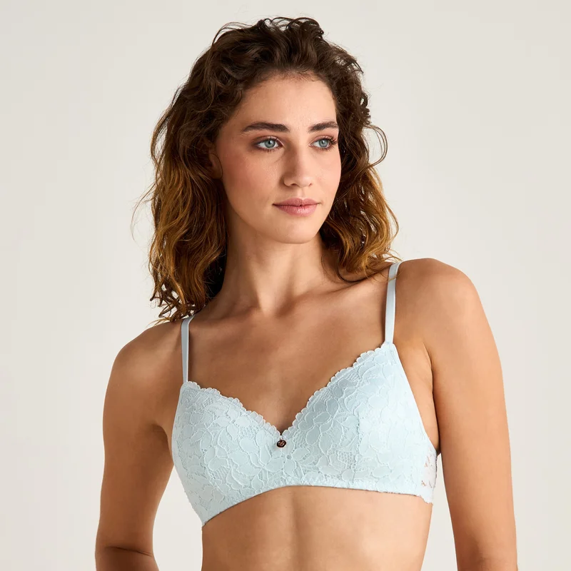 Splash FAV Lace Demi Bra with Hook and Eye Closure