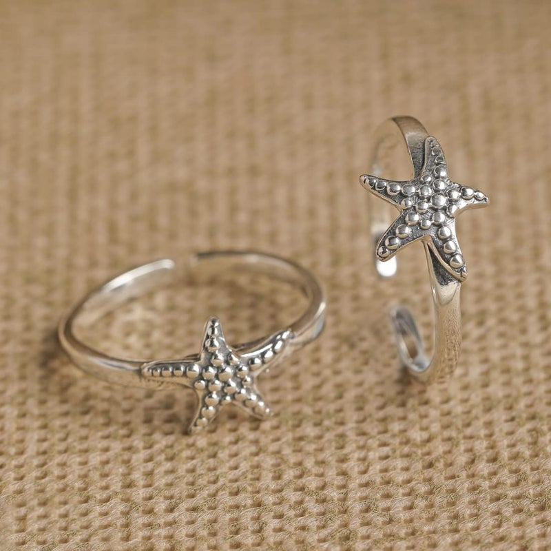 CLARA 925 Sterling Silver Hugo Toe Rings Pair | Size Adjustable | Gift for Women and Girls - Image 2