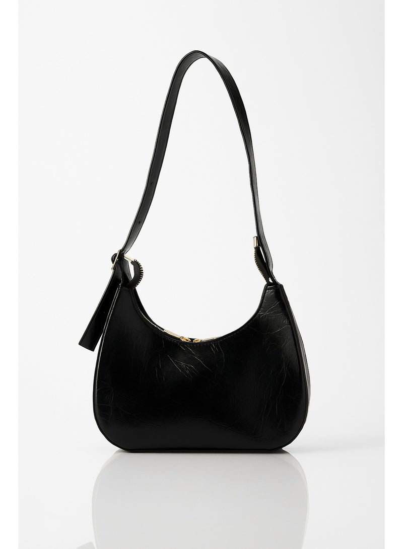 Vbranda Stylish shoulder bag with a modern design and glossy finish featuring a zip closure. - Image 2