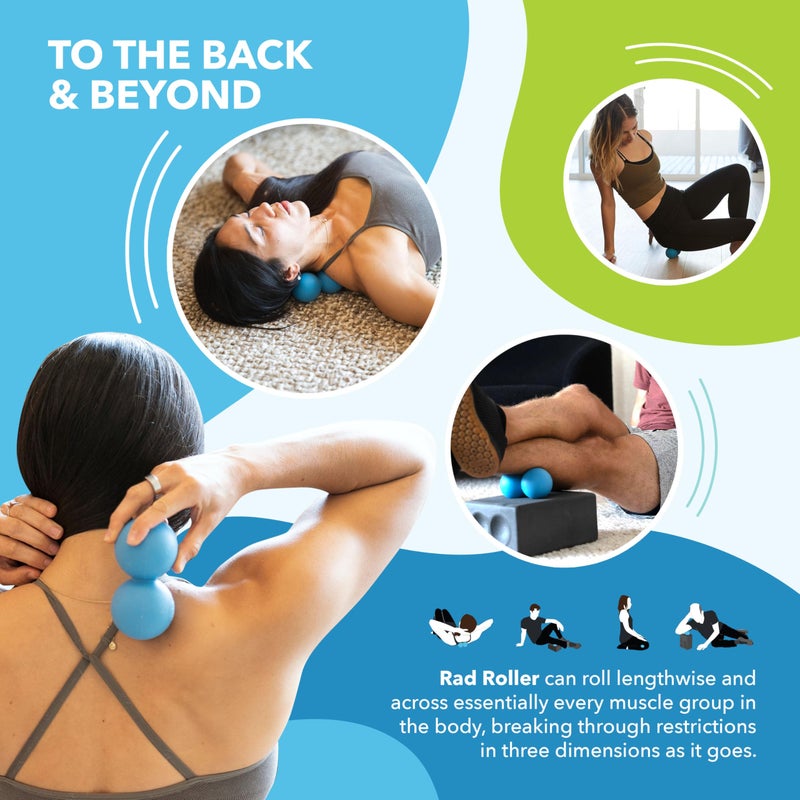 RAD Original Peanut Massage Ball â€“ Medium Density Yoga Deep Tissue Roller Ball â€“ Myofascial Release for Back, Neck, Feet, Psoas & Spine â€“ Suboccipital & Thoracic Trigger Point Therapy - Image 3