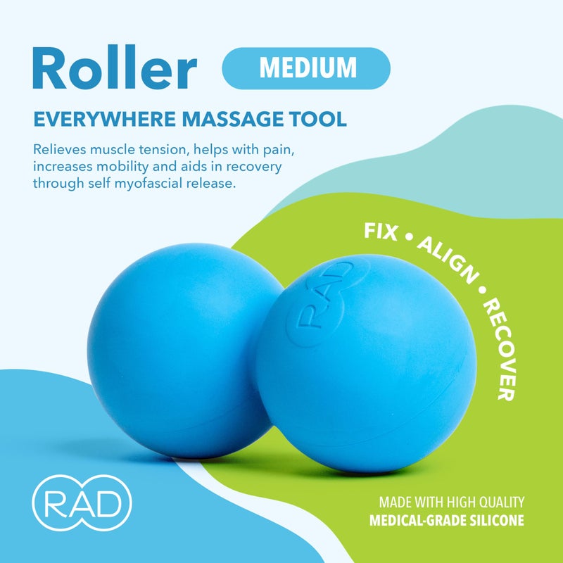 RAD Original Peanut Massage Ball â€“ Medium Density Yoga Deep Tissue Roller Ball â€“ Myofascial Release for Back, Neck, Feet, Psoas & Spine â€“ Suboccipital & Thoracic Trigger Point Therapy - Image 2