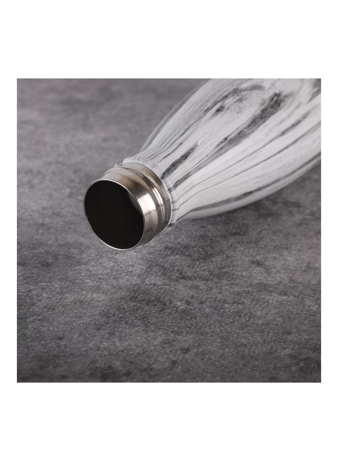 NIBEMINENT Stainless Steel Vacuum Thermos Water Bottle White Marble 500ml - Image 2