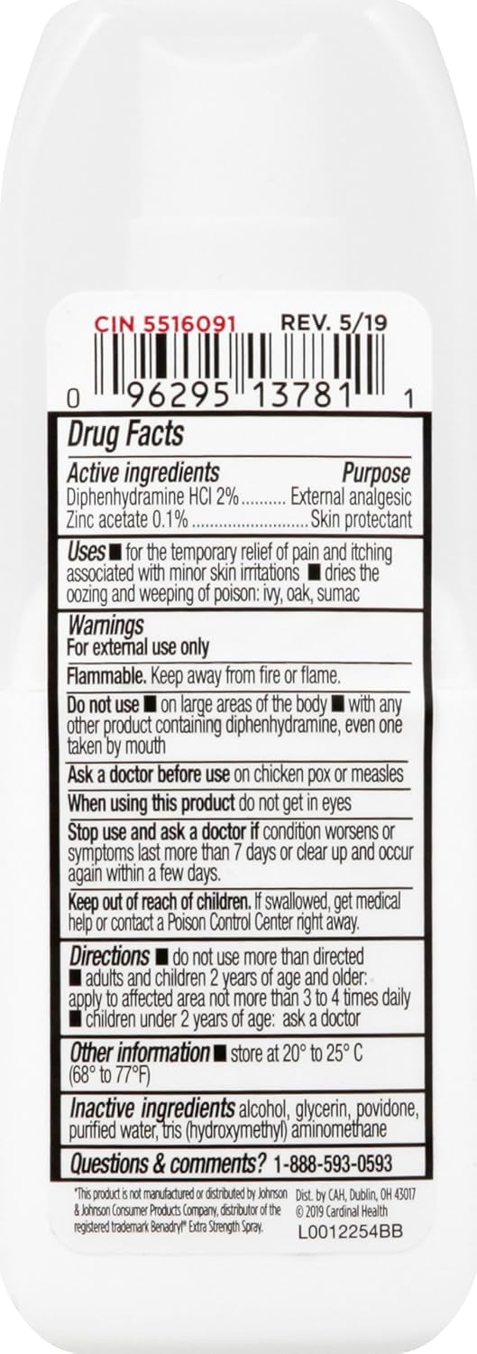 Leader Itch Relief Spray FastActing AntiItch Cooling with Diphenhydramine HCl  Zinc Acetate Soothes Bug Bites Poison Ivy Sunburn Minor Rashes Skin Protectant Topical Analgesic 2 Fl Oz - Image 2