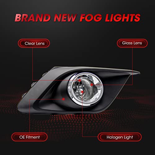 WEZEMLIGHT Fog Light Assembly Replacement For 2014-2016 MAZDA 3 With H11 12V 55W Halogen Bulbs​(Clear Lens) - Image 3