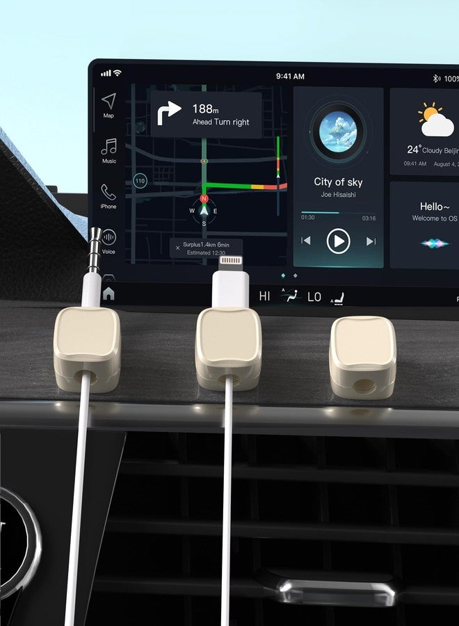 COOCAT Magnetic Cable Clips, Adjustable Cord Holder for Under Desk Cable Management, Adhesive Wire Keeper Organizer for Home Office Desk Phone Car Wall Desktop Nightstand (9-Pack Beige) - Image 3