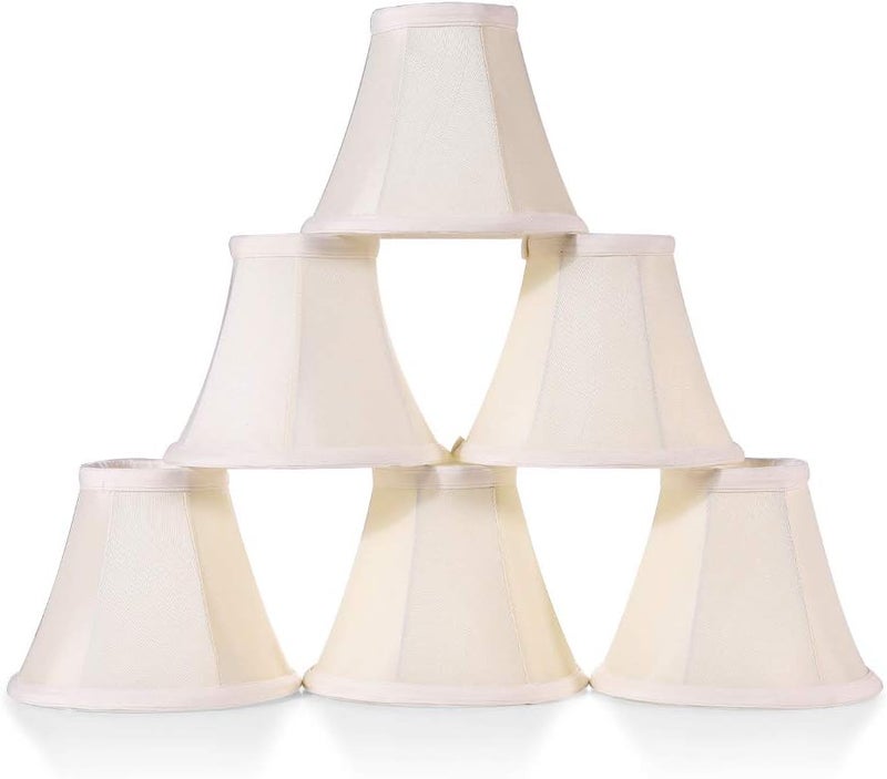 Wellmet Chandelier Shades, ONLY FOR CANDELABRA BULBS, Clip-on Fitter Lamp Shades, 3" X 6" X 5", 6 pcs Set - Image 1