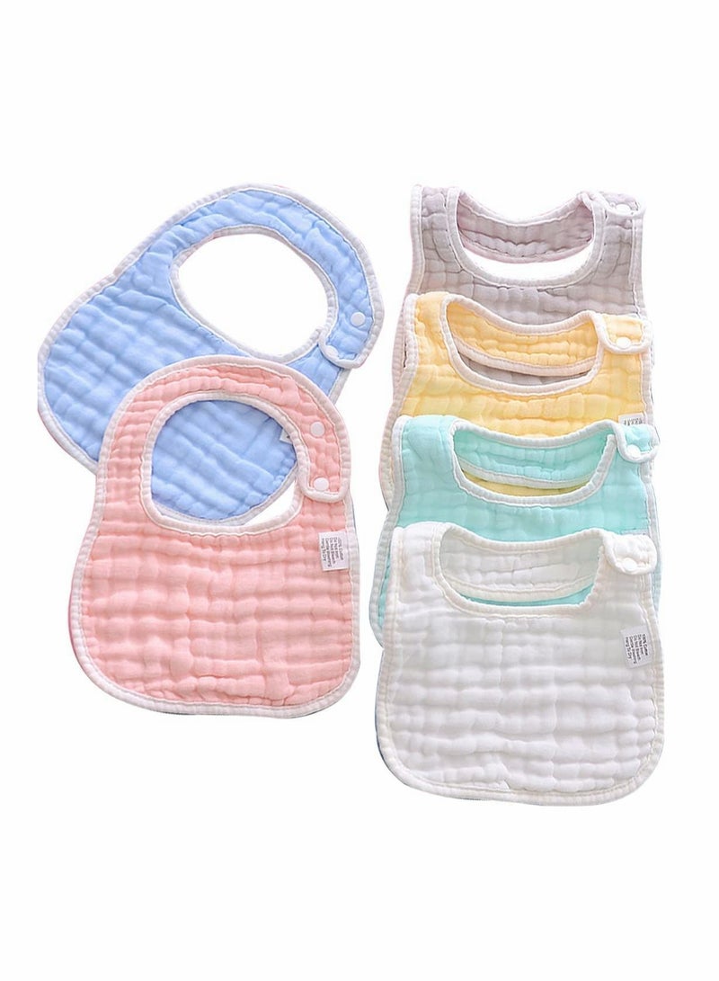 Y&D 6 Pieces Bibs Muslin, Baby Drool Lap-shoulder Cloths Adjustable Multi-Use Scarf 8-Layer 100% Organic Cotton With Super Absorbent& Soft Drooling Breathable for Boys Girls  - Image 1