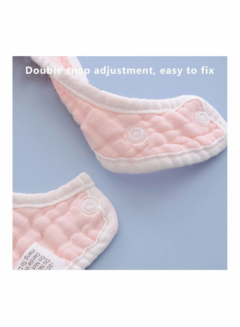 Y&D 6 Pieces Bibs Muslin, Baby Drool Lap-shoulder Cloths Adjustable Multi-Use Scarf 8-Layer 100% Organic Cotton With Super Absorbent& Soft Drooling Breathable for Boys Girls  - Image 5