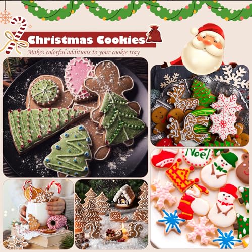 LifeisLuck Christmas Cookie Cutter Set Snowman Snowflake Christmas Tree Gingerbread Man House Candy Cane Angel Stocking Bell Christmas Fondant Biscuit Cutter for Holiday Winter Baking - Image 3