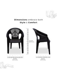 ITALICA ITALICA Decorative Relaxing Plastic ChairsPlastic Chair for Home and GardenSofa Chair Set for Living Room FurnitureFurniture ChairPlastic Chair 43X63X83 Cm 9039 Set of 4 Chair Brown  - Image 2