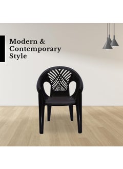 ITALICA ITALICA Decorative Relaxing Plastic ChairsPlastic Chair for Home and GardenSofa Chair Set for Living Room FurnitureFurniture ChairPlastic Chair 43X63X83 Cm 9039 Set of 4 Chair Brown  - Image 5