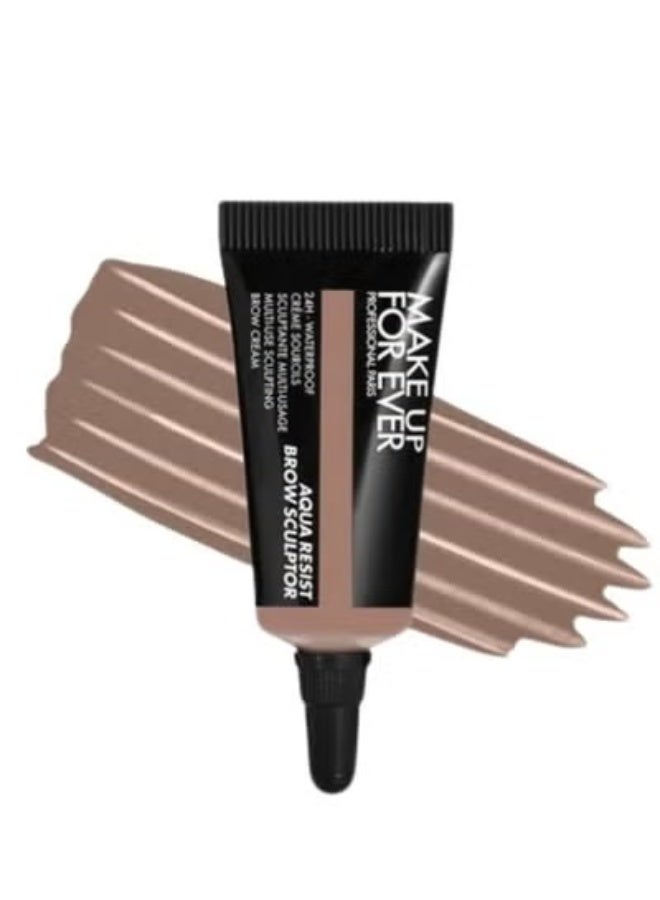 MAKE UP FOR EVER Aqua Resist Brow Sculptor 24HR Brow Cream 7ml – Shade 15 Soft Brown – Long-Wear, Waterproof & Smudge-Resistant - Image 1