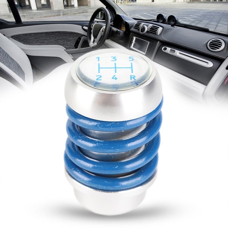 Manual Gear Shift Knob: Blue Alloy Aluminum - Cool Spring Style Design, Comfortable Touch Universal Shift Knob for Manual Car Interior Upgrade, Racing Driving Accessories - Image 5