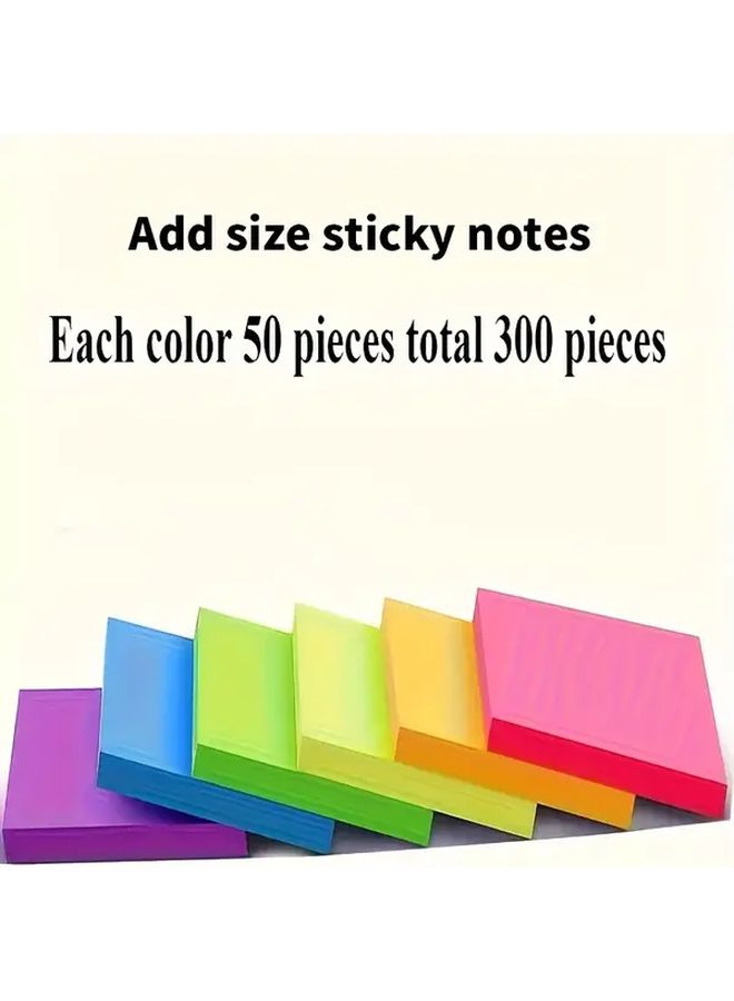 300 Sheets Fluorescent Self Adhesive Sticky Notes Set for Home Office School - Image 4
