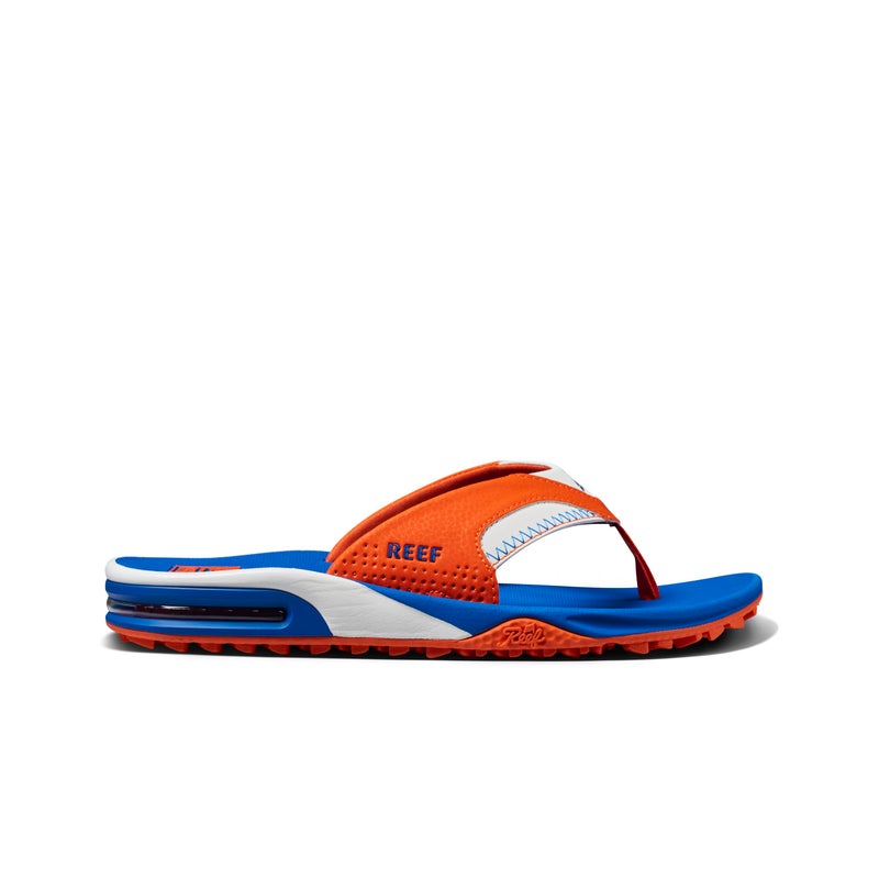 Reef Fanning Pregame Mens Bottle Opener Flip Flop, Arch Support, Durable Outsole, Water Friendly, Orange/Blue, 10 - Image 4