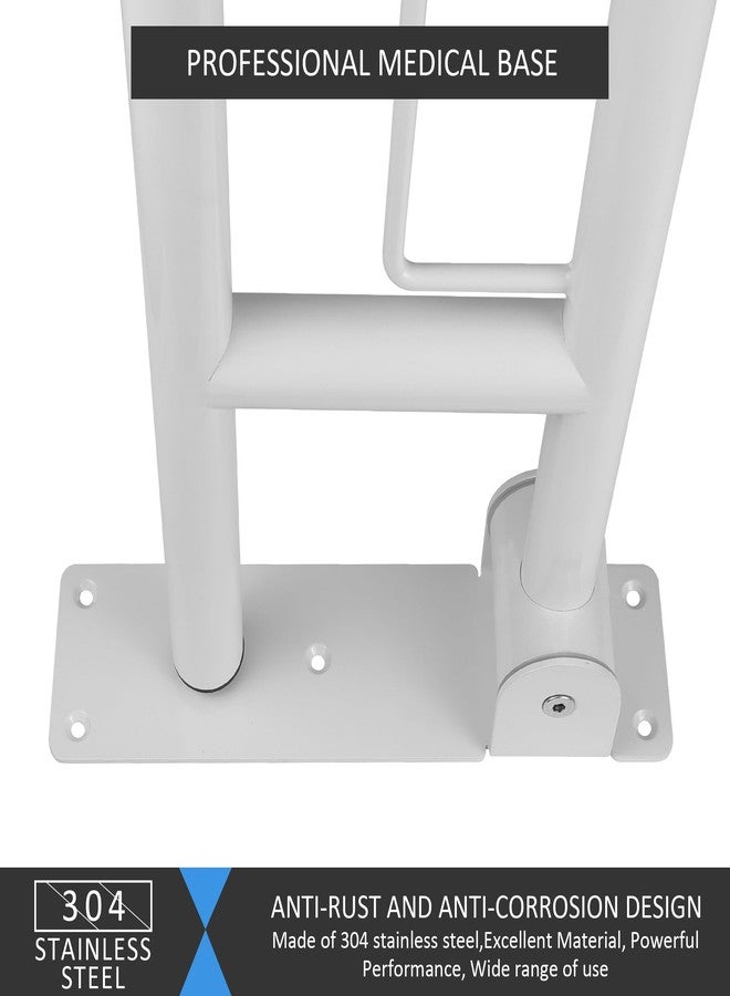 Rackickyer Handicap Grab Bar, 23.6 Inch Stainless Steel Toilet Safety Rails, White Disabled Flip-Up Bathroom Grab Bars with Paper Holder, Anti-Slip Toilet Handrails Hand Grips Grab Bars for Elderly - Image 3